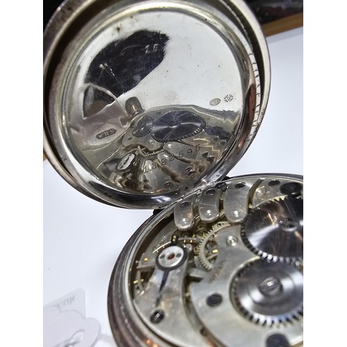 283 - A hallmarked silver pocket-watch having a clean dial and in good condition, watch has been tested fo... 