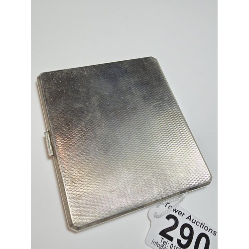 290 - A good quality antique heavy duty hallmarked silver cigarette case, hallmarked to Birmingham 1922 by... 