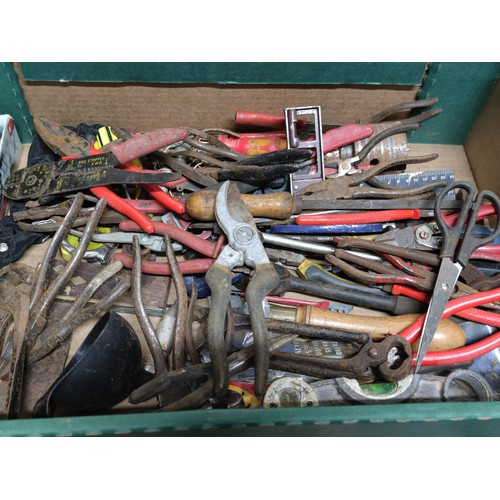 416 - Box containing a large quantity of tools inc grease gun, concrete drill bore set, new and sealed box... 