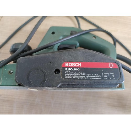 426 - 3x power tools inc Bosch PHO 100 electric plainer, Bosch electric sander and a B&D electric jigsaw D... 