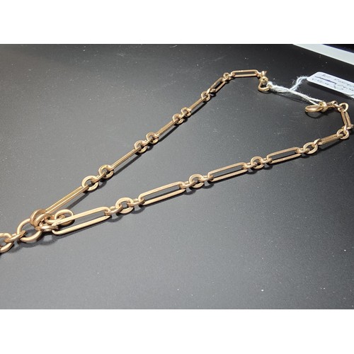 300 - An antique hallmarked 9ct rose gold double Albert pocketwatch chain with T-bar, in excellent clean c... 