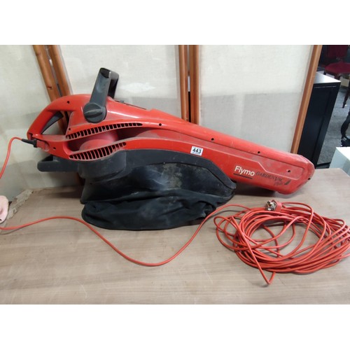 443 - Flymo garden vac plus garden vacuum and blower complete with power cable