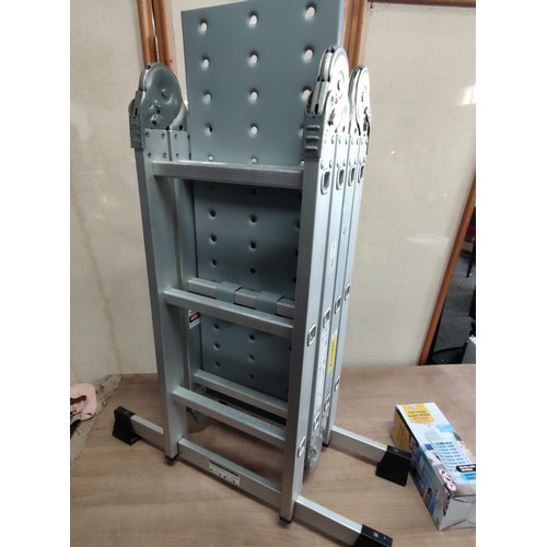 451 - A good quality platform ladder can be folded in 4 different ways max load of 15.75kg, along with a b... 