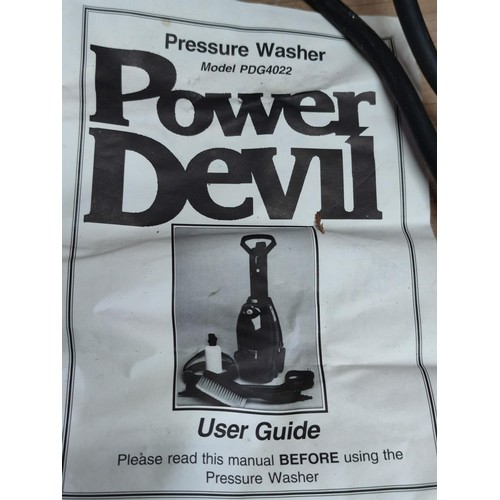 456 - Power Devil pressure washer complete with power cable and lance, Model PDG4022