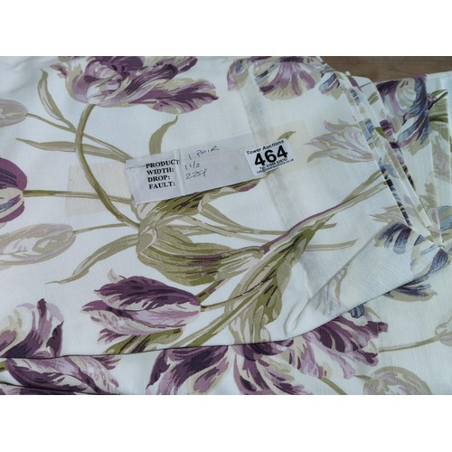 464 - A pair of as new unused good quality floral pattern Laura Ashley curtains width is 210 on each curta... 