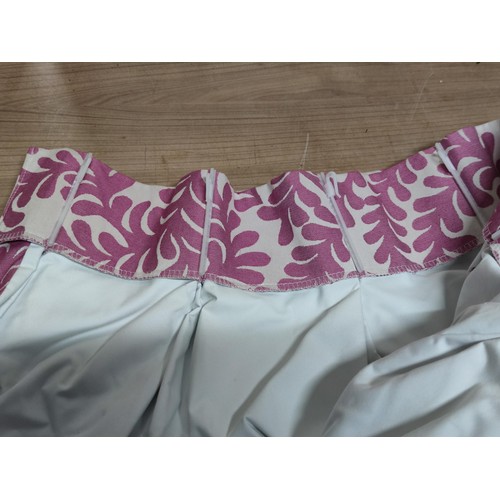 488B - 1 pair of as new Laura Ashley curtains purple and cream design along with a large double door curtai... 