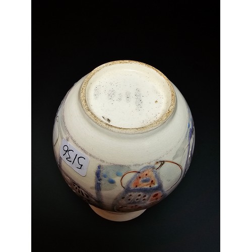 325 - Very interesting antique small Asian vase most likely Japanese with a blue red and white colourway w... 