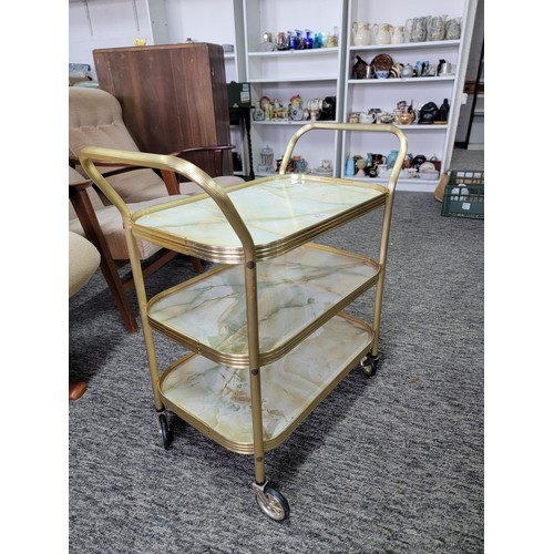 514 - Marble effect 3 tier trolley