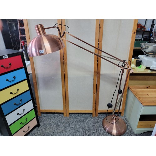 524 - Very Large copper angle poise lamp in good clean order could do with a new switch stands over 6 foot... 