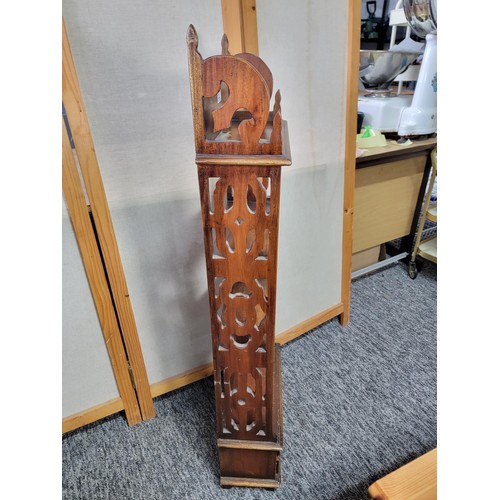 527 - Beautiful small mahogany 2 drawer bookcase Chippendale style with intricate carved sides open back a... 