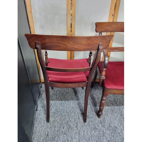 533 - Pair of fine quality antique Georgian carver chairs having good turned legs in solid mahogany frames... 