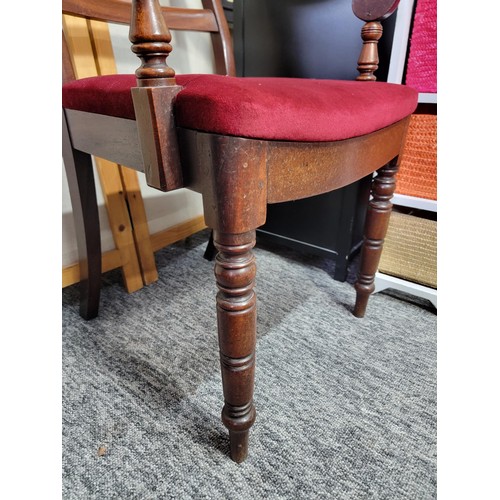 533 - Pair of fine quality antique Georgian carver chairs having good turned legs in solid mahogany frames... 