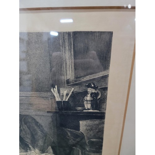 326 - Good framed and glazed antique engraving by Walter Dendy Sadler after a painting by Sadler and etche... 