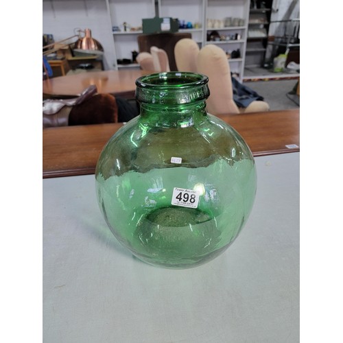 498 - Large Verisa green glass Carbuoy in good overall condition