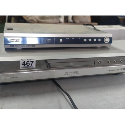 467 - 2x DVD players inc a Sanyo and LG, the LG dvd player comes with a remote control