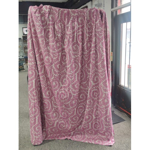 488B - 1 pair of as new Laura Ashley curtains purple and cream design along with a large double door curtai... 