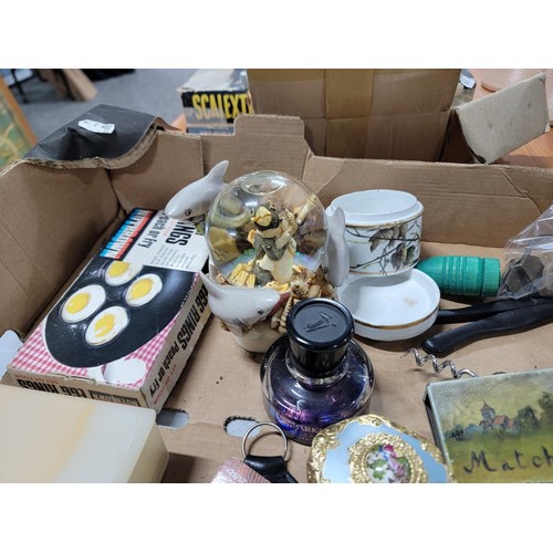 83 - A quantity of collectables to include a set of carpet bowls, a cased weight set, teapots, a quantity... 