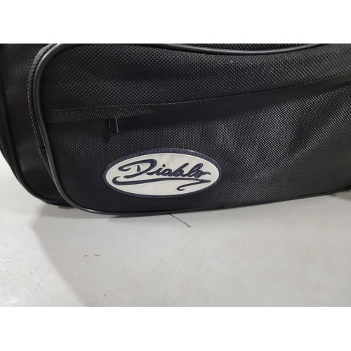 91 - A pair of heavy duty Diablo motorcycle panniers in good condition.