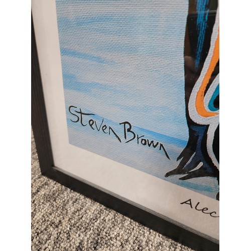 105 - Large framed and glazed print titled Alec & Annie McZoo, hand signed Steven Brown in good order heig... 