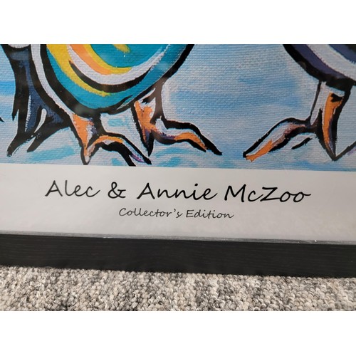 105 - Large framed and glazed print titled Alec & Annie McZoo, hand signed Steven Brown in good order heig... 