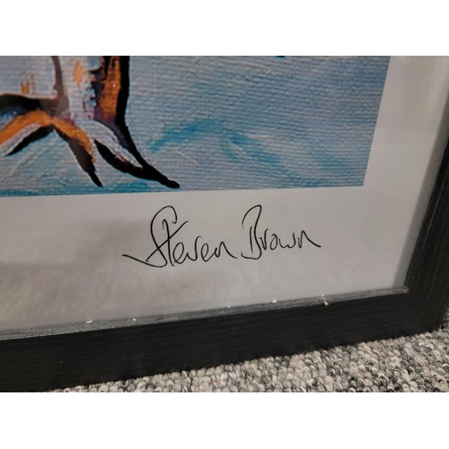 105 - Large framed and glazed print titled Alec & Annie McZoo, hand signed Steven Brown in good order heig... 