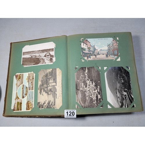 120 - Large very comprehensive album containing various 300 north wales Antique postcards in colour and bl... 