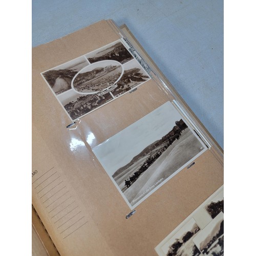 122 - Large light brown complete album of 300 Antique north wales postcards all in good order in protectiv... 