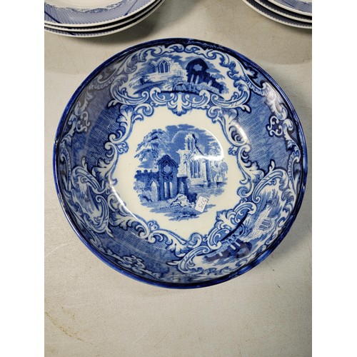 125 - Collection of blue and white china inc 8x waterside willow design dishes, Royal Doulton Booths real ... 