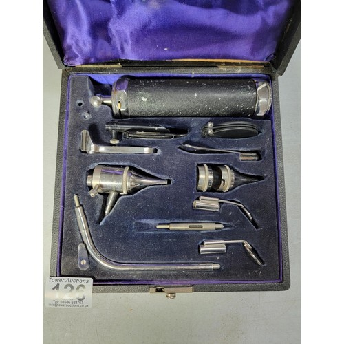 126 - Ophthalmoscope cased mixed diagnostic set including ophthalmoscope used to investigate eye, ear, nos... 