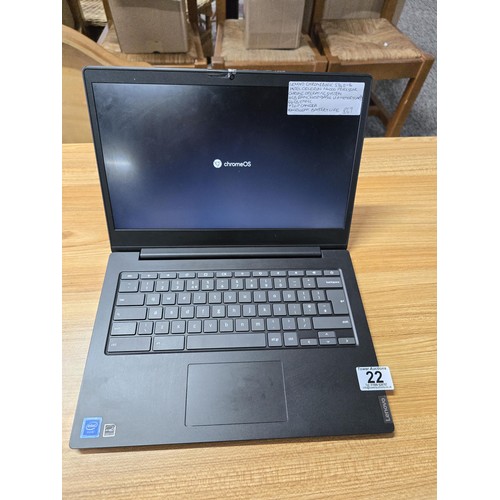 22 - Lenovo Chromebook S340-14 laptop complete with chrome operating system 4gb ram extendable by memory ... 