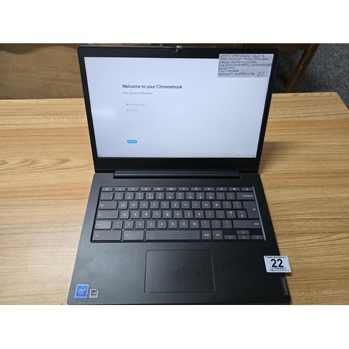 22 - Lenovo Chromebook S340-14 laptop complete with chrome operating system 4gb ram extendable by memory ... 