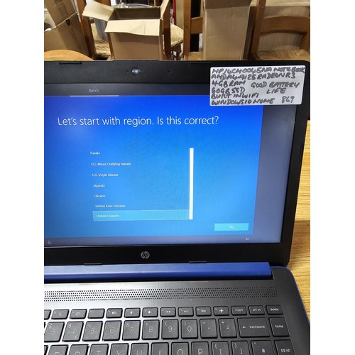 23 - HP Model 14-CM0045NA note book with Windows 10 home installed good battery life please see photos fo... 