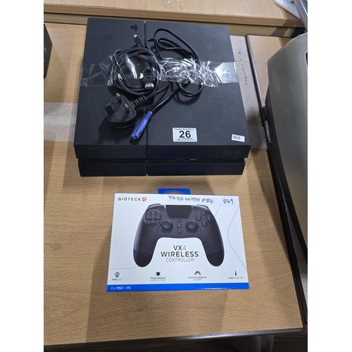 26 - PlayStation 4 games console in good working order complete with a games controller for the PS4