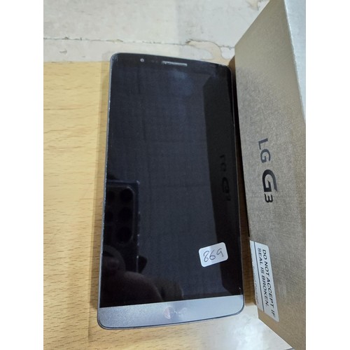 29 - LG G3 mobile phone in good clean condition with its original box, phone case, charging cable cable &... 