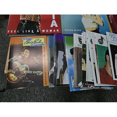 36 - Quantity of books, DVD's and CD's all relating to Elvis Presley and Shania Twain, along with a large... 