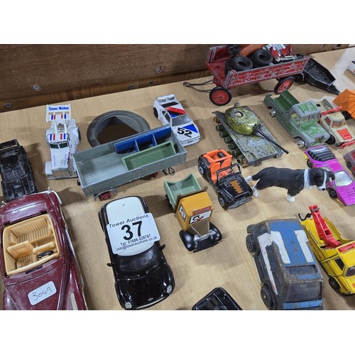 37 - Large selection of vintage Diecast vehicles by various makers inc Corgi, matchbox, Eterel, Tonka etc