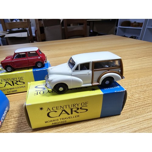 45 - A set of 5x boxed Corgi cars, Hachette special editions, each car is individually boxed and all in a... 