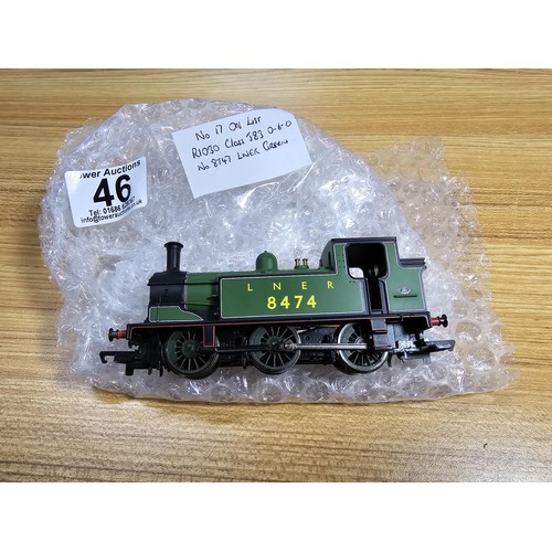 46 - An unboxed Hornby R1030J83 LNER 0-6-0 tank locomotive no 8474, clean and serviced with a test run.