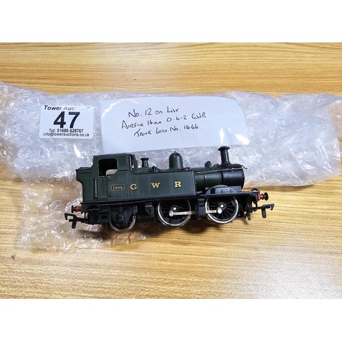 47 - An Airfix 00 gauge pannier tank locomotive GWR, no 1466, class 14XX, unboxed, clean and serviced wit... 