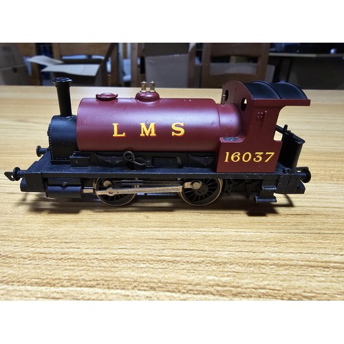 48 - A unboxed Hornby R2189 0-4-0 pug saddle tank locomotive LMS red no 16037, clean and serviced.