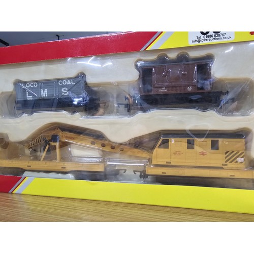 55 - A boxed as new Hornby R6365 break down train pack to include crane, wagon and brake van.