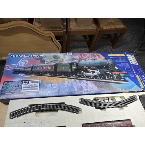 56 - A rare boxed Hornby R1007 football special train set to include Liverpool loco and tender, 3 matchin... 