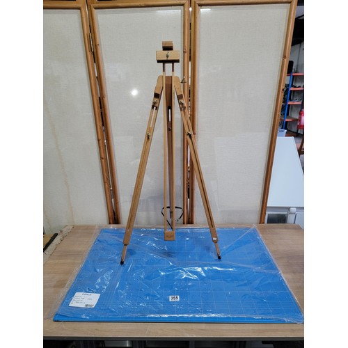 Good quality wooden Mabef artists easel along with a large blue craft ...