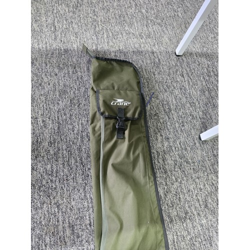 73 - A quantity of fishing related bags to include carp fishing bag by Crane, a fishing rod Holdall by Cr... 