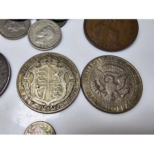 174 - A collection of various coins to include a large quantity of silver cons to include a good amount of... 