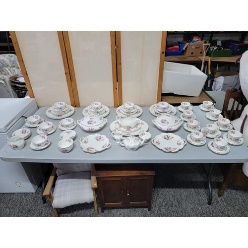 449 - Large 74x piece Coalport dinner and tea set 'Junetime' design in good condition complete with tureen... 