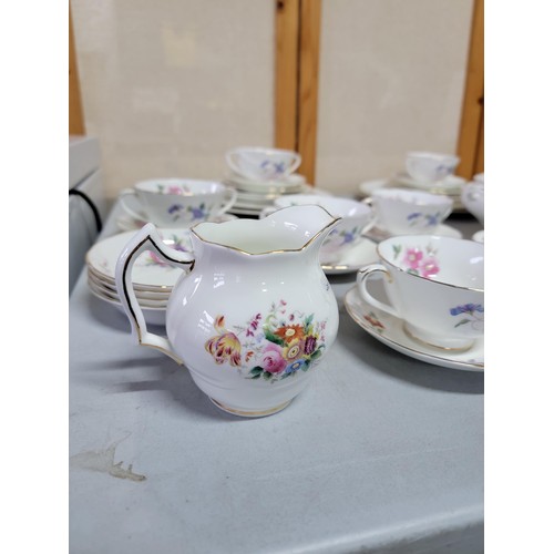 449 - Large 74x piece Coalport dinner and tea set 'Junetime' design in good condition complete with tureen... 