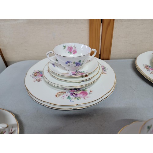 449 - Large 74x piece Coalport dinner and tea set 'Junetime' design in good condition complete with tureen... 