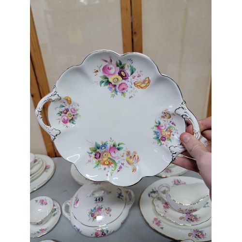 449 - Large 74x piece Coalport dinner and tea set 'Junetime' design in good condition complete with tureen... 