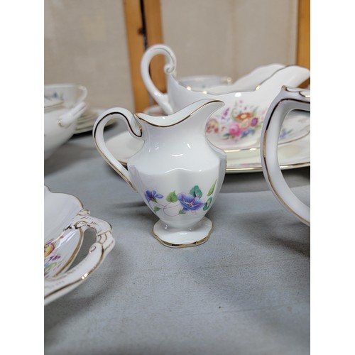 449 - Large 74x piece Coalport dinner and tea set 'Junetime' design in good condition complete with tureen... 